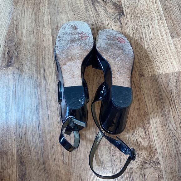 Yves St. Laurent Black Patent Leather Square Peep Toe Vintage Platforms Sz 9 - Picture 3 of 8